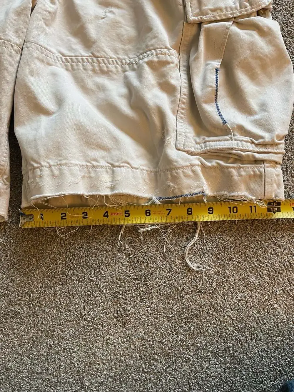 Abercrombie And Fitch Cargo Paratrooper Cargo Shorts Size 34 Beige Distressed Y2
